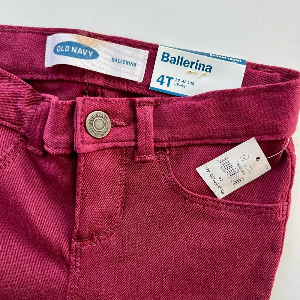 Old Navy Maroon Ballerina Jeggings in 4T